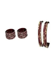 Somil Combo Glass Bangles For Women | Traditional Bangles Set | Daily, Festive & Party, Combo Of 2 Set, Maroon