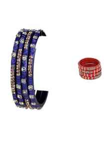 Somil Set Of 8 Alloy Artificial Stones and Beads Bangles