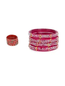 SOMIL Women Set of 2 Traditional Glass Bangles