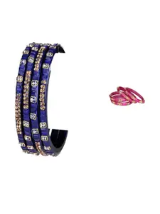 Somil Combo Glass Bangles For Women | Traditional Bangles Set | Daily, Festive & Party, Combo Of 2 Set, Blue, Multicolor