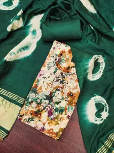 Maroosh Floral Printed Zardozi Unstitched Dress Material