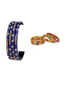 Somil Elegant Women Multi Pack Of 8 Handmade Traditional Glass Bangle Set
