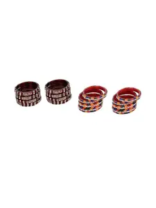Somil Combo Glass Bangles For Women | Traditional Bangles Set | Daily, Festive & Party, Combo Of 2 Set, Maroon, Multicolor
