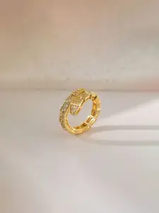 Jewels Galaxy Gold-Plated Crystals-Studded Anti-Tarnish Finger Ring