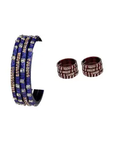 Somil Combo Glass Bangles For Women | Traditional Bangles Set | Daily, Festive & Party, Combo Of 2 Set, Blue, Maroon