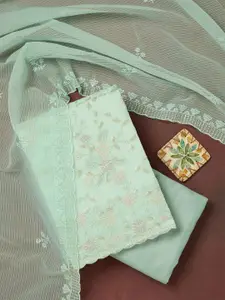 Koskii Floral Embroidered Thread Work Unstitched Dress Material