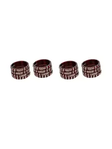 SOMIL Set of 16 Stones Studded Glass Bangles