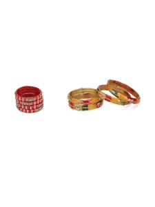 Somil Elegant Women Multi Pack Of 8 Handmade Traditional Glass Bangle Set