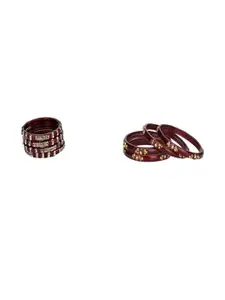 Somil Set Of 8 Alloy Artificial Stones and Beads Bangles