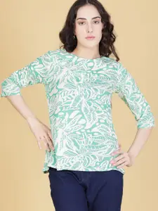 V-Mart Floral Printed Round Neck Straight Kurti