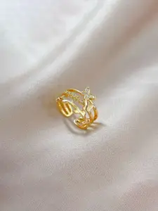 Jewels Galaxy Gold-Plated Crystals-Studded Anti-Tarnish Finger Ring