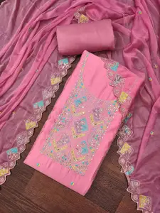 Maroosh Embroidered Pure Cotton Sequinned Unstitched Dress Material