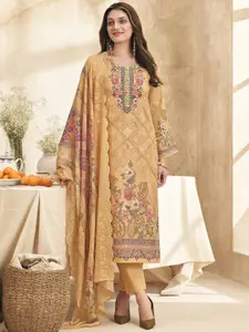 Stylee LIFESTYLE Floral Embroidered Thread Work Pure Cotton Unstitched Dress Material