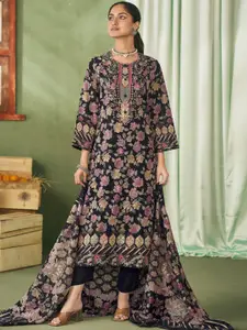 Stylee LIFESTYLE Floral Embroidered Unstitched Dress Material