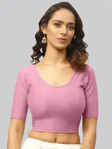 Fressia Fabrics Woven Design Round Neck Readymade Saree Blouse