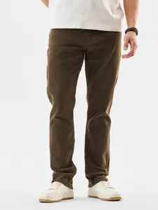 Snitch Men Brown Slim Fit Mid-Rise Stretchable Jeans