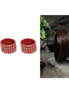 Somil Women Combo of Red & Brown Bangles Set