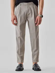 Snitch Men Slim Fit Pleated Chinos Trousers