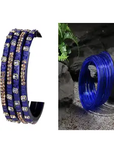 Somil Set Of 16 Alloy Artificial Stones and Beads Bangles