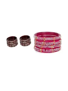 Somil Combo Glass Bangles For Women  Daily, Festive & Party, Combo Of 2 Set, Maroon, Pink