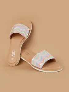 Fame Forever by Lifestyle Girls Embellished Open Toe Flats