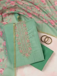 Koskii Women Ethnic Motif Embroidered Zariwork Unstitched Dress Material