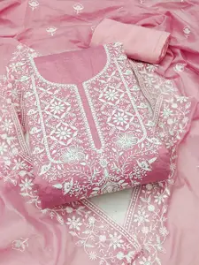 Maroosh Embroidered Thread Work Chanderi Cotton Unstitched Dress Material