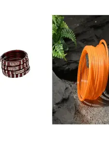 SOMIL Set of 16 Stones Studded Glass Bangles