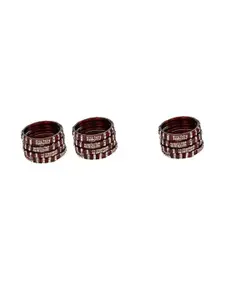Somil Elegant Women Maroon Pack Of 12 Handmade Traditional Glass Bangle Set