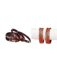 Somil Combo Glass Bangles For Women | Traditional Bangles Set | Daily, Festive & Party, Combo Of 2 Set, Maroon, Red