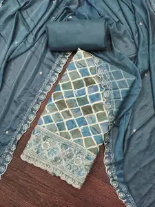 Maroosh Geometric Embroidered Sequinned Unstitched Dress Material