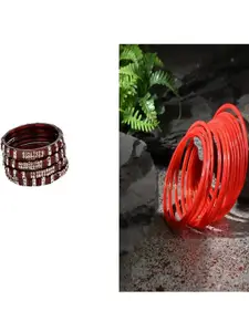 Somil Combo Glass Bangles For Women | Traditional Bangles Set | Daily, Festive & Party, Combo Of 2 Set, Maroon, Red