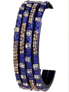 SOMIL Set Of 16 Blue And Green Glass Bangles