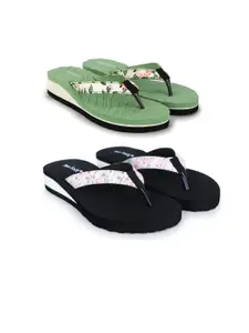 TWO SOFT Women Set of 2 Thong Flip-Flops