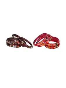 Somil Set Of 8 Alloy Artificial Stones and Beads Bangles