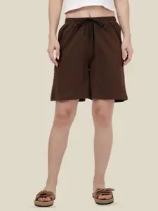 Kryptic Women Relaxed fit Mid-Rise Pure Cotton Lounge Shorts