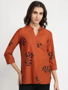 Pink Fort Women Cotton Floral Pleated Kurti