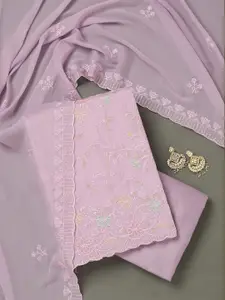 Koskii Floral Embroidered Unstitched Dress Material