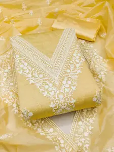 Maroosh Embroidered Chanderi Cotton Unstitched Dress Material