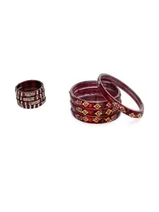 Somil Combo Glass Bangles For Women | Traditional Bangles Set | Daily, Festive & Party, Combo Of 2 Set, Maroon