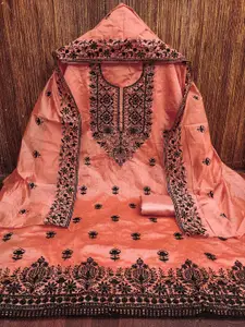 Maroosh Embroidered Thread Work Chanderi Cotton Unstitched Dress Material