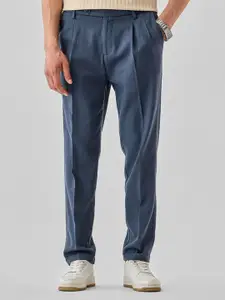 Snitch Men Slim Fit Pleated Chinos Trousers