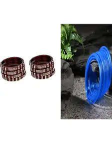 SOMIL Women Set Of 20 Artificial Stones And Beads Handcrafted Glass Bangles