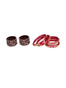 Somil Combo Glass Bangles For Women | Traditional Bangles Set | Daily, Festive & Party, Combo Of 2 Set, Maroon, Red