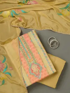 Koskii Floral Embroidered Unstitched Dress Material