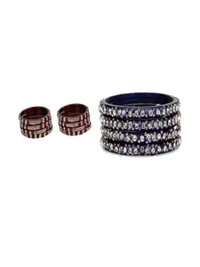 Somil Combo Glass Bangles For Women | Traditional Bangles Set | Daily, Festive & Party, Combo Of 2 Set, Maroon, Blue