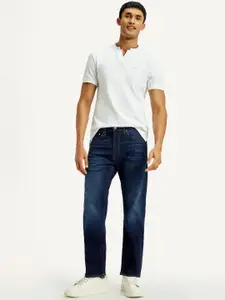 Levis Men Straight Fit Mid-Rise Light Fade Stretchable Jeans