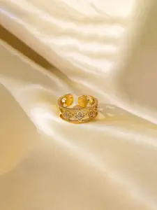 Jewels Galaxy Gold-Plated Crystals-Studded Finger Ring