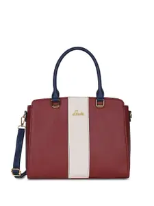 Lavie Synthetic Leather Colourblocked Structured Satchel