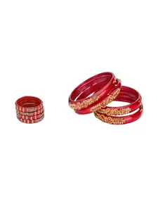 Somil Combo Glass Bangles For Women | Traditional Bangles Set | Daily, Festive & Party, Combo Of 2 Set, Red